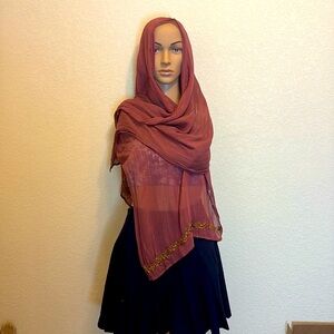 Beautiful Metallic Thread & Sequin Scarf